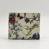 Calfskin Flora Infinity Bi-Fold Wallet White Multicolor