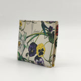 Calfskin Flora Infinity Bi-Fold Wallet White Multicolor