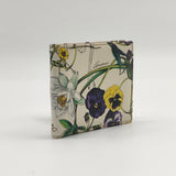 Calfskin Flora Infinity Bi-Fold Wallet White Multicolor