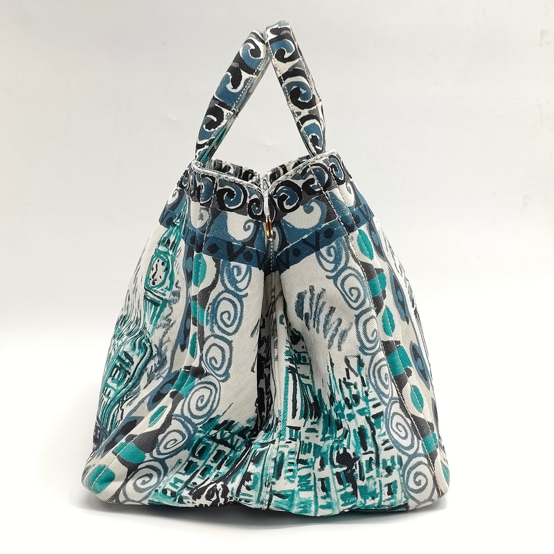 Prada Multicolor Printed Canapa Canvas Tote