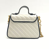 GG Marmont Top Handle Flap Bag Diagonal Quilted Leather Mini