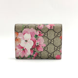 GG Supreme Monogram Blooms Card Holder Wallet