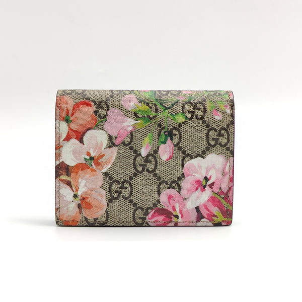 GG Supreme Monogram Blooms Card Holder Wallet