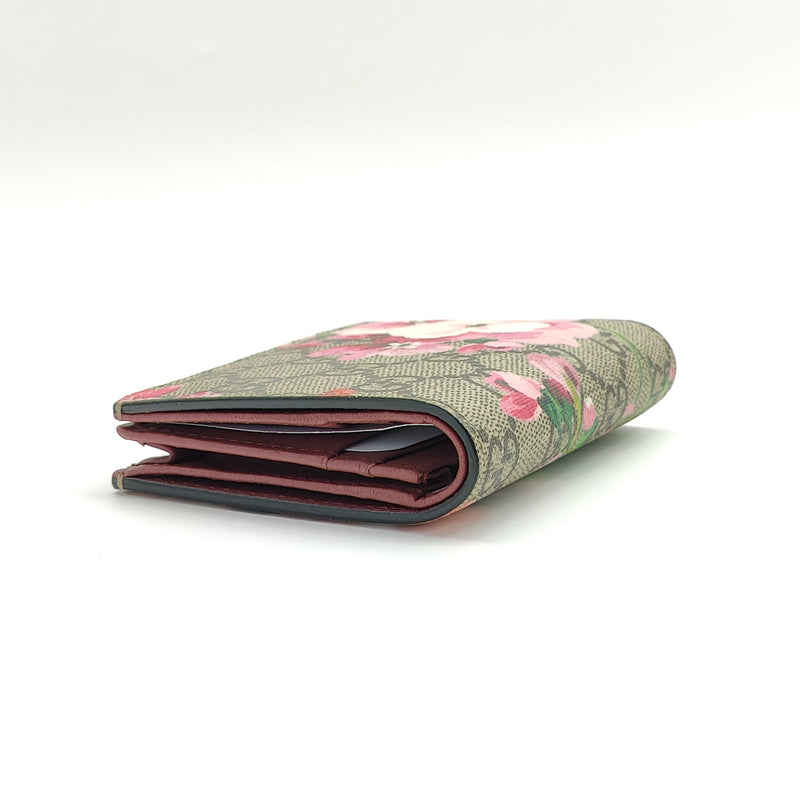 GG Supreme Monogram Blooms Card Holder Wallet