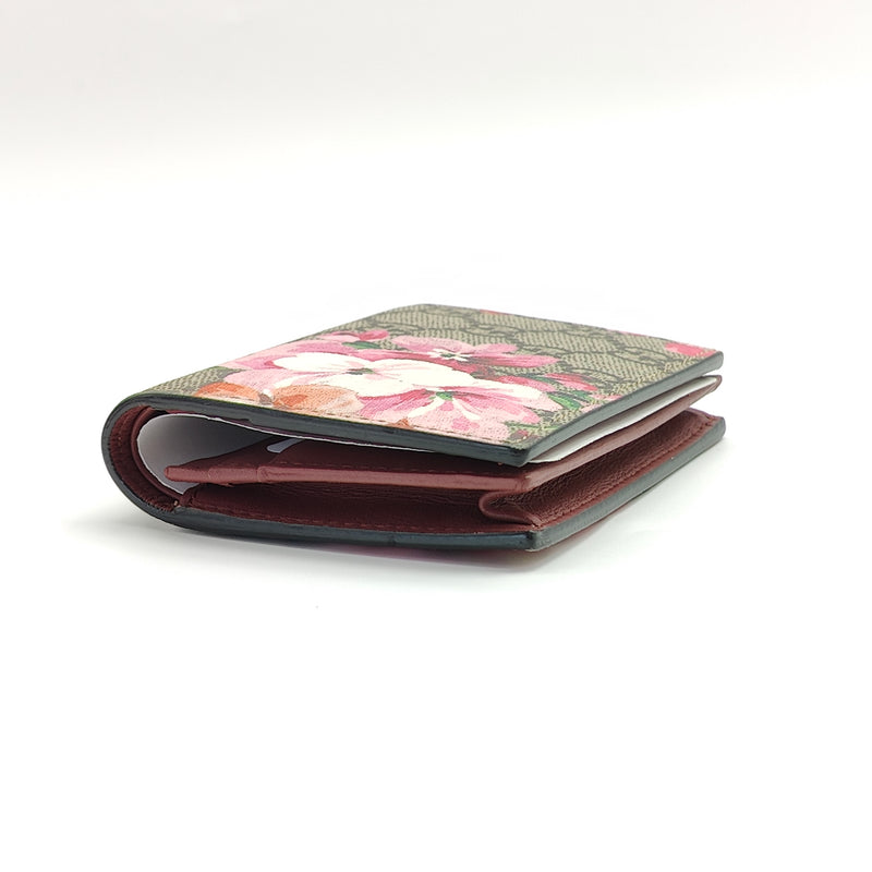 GG Supreme Monogram Blooms Card Holder Wallet