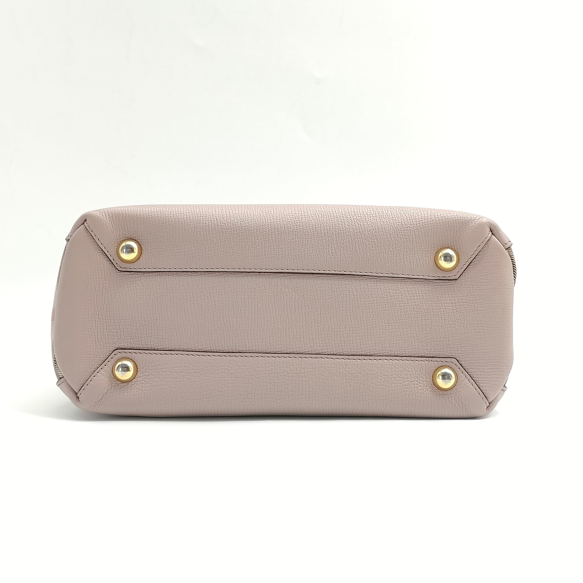Banner Tote Leather and House Check Canvas