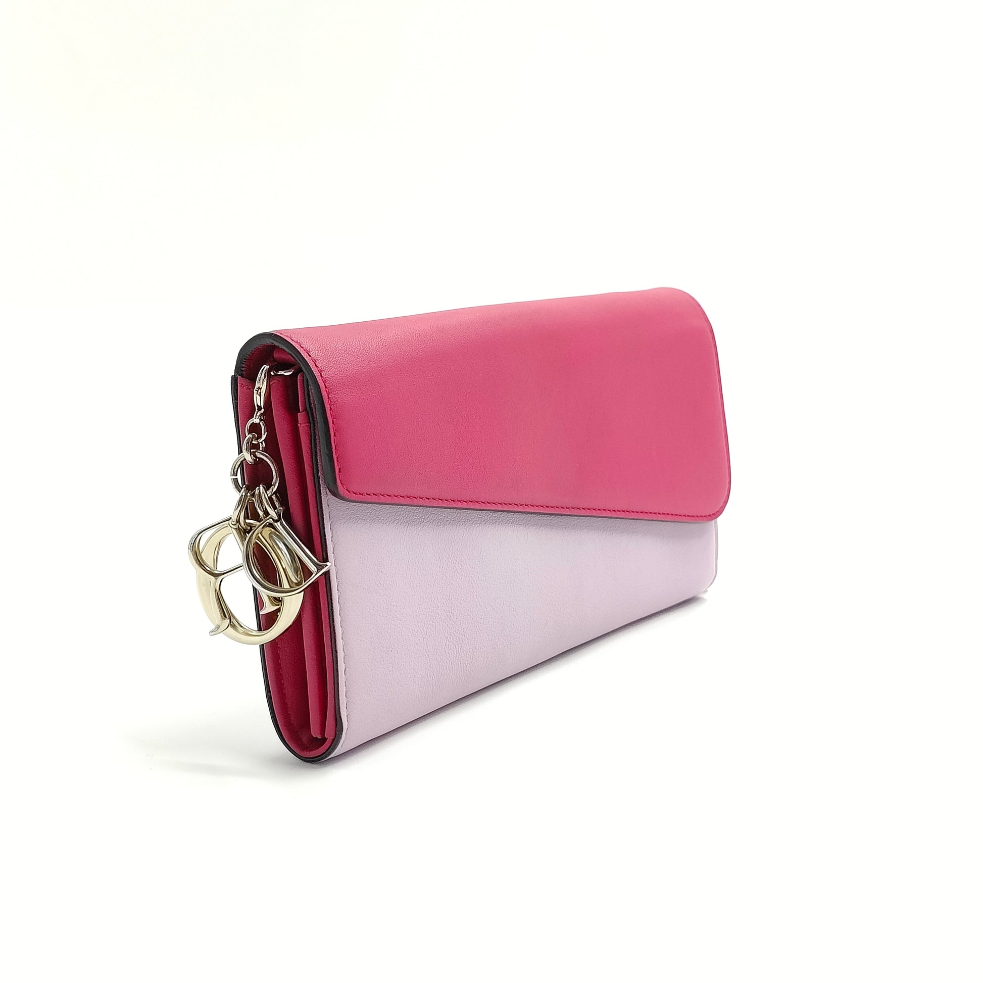 Diorissimo Rencontre Bicolor Chain Wallet Leather