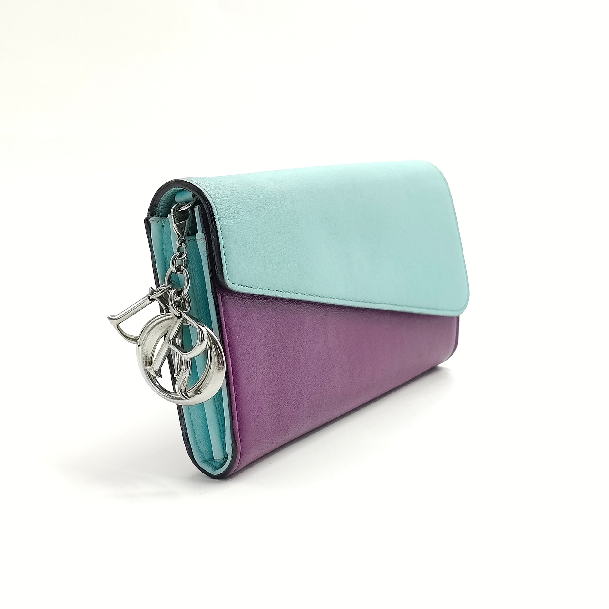 Diorissimo Rencontre Bicolor Chain Wallet Leather
