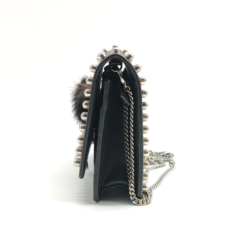 Karlito Wallet on Chain Studded Printed Leather