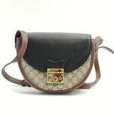 Padlock Saddle Shoulder Bag GG Coated Canvas and Leather Small