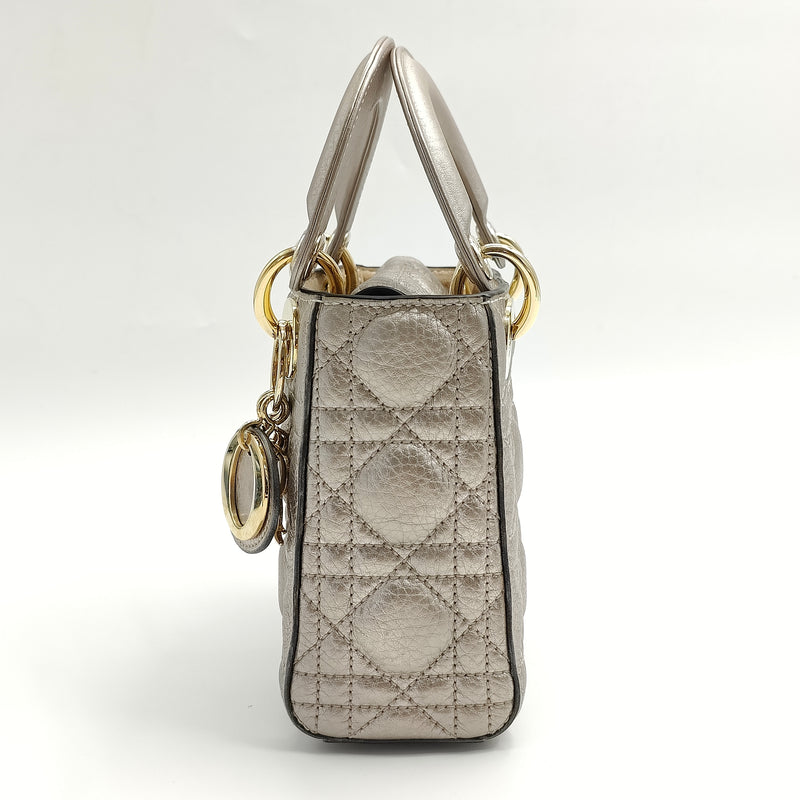 Mini Lady Dior Bag Opaline Pearlescent Cannage Lambskin