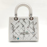 Lady Dior Bag Beaded Cannage Quilt Leather Medium