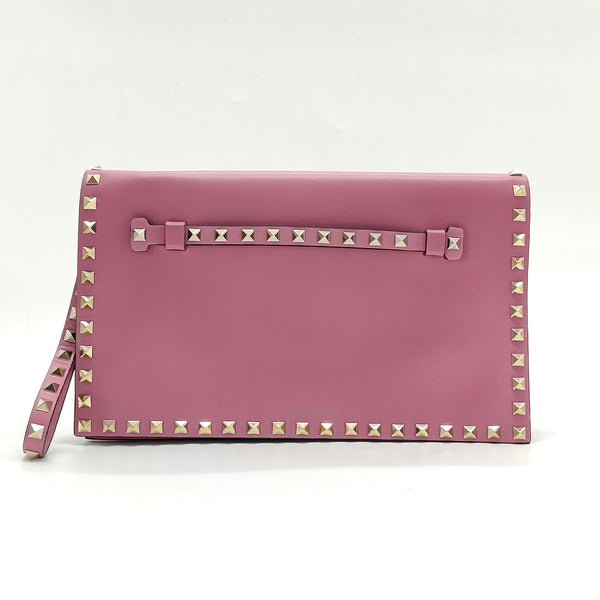 Rockstud Flap Clutch Leather