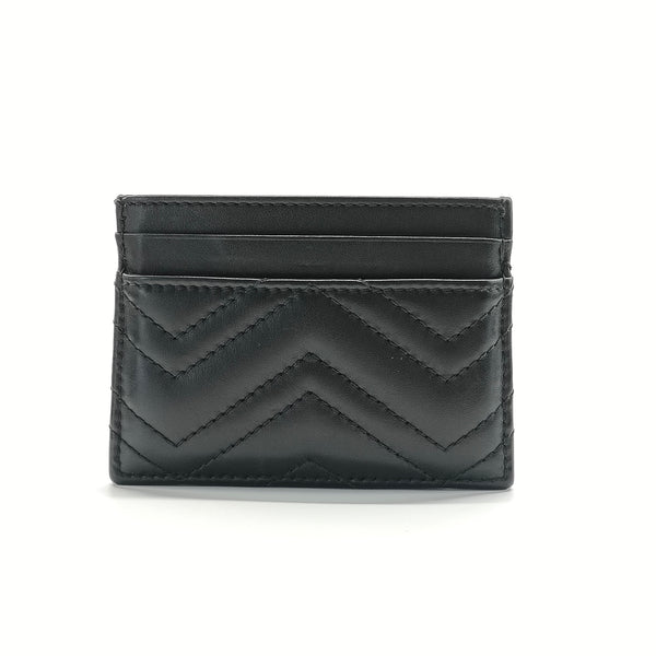 GG Marmont Card Holder Diagonal Quilted Leather