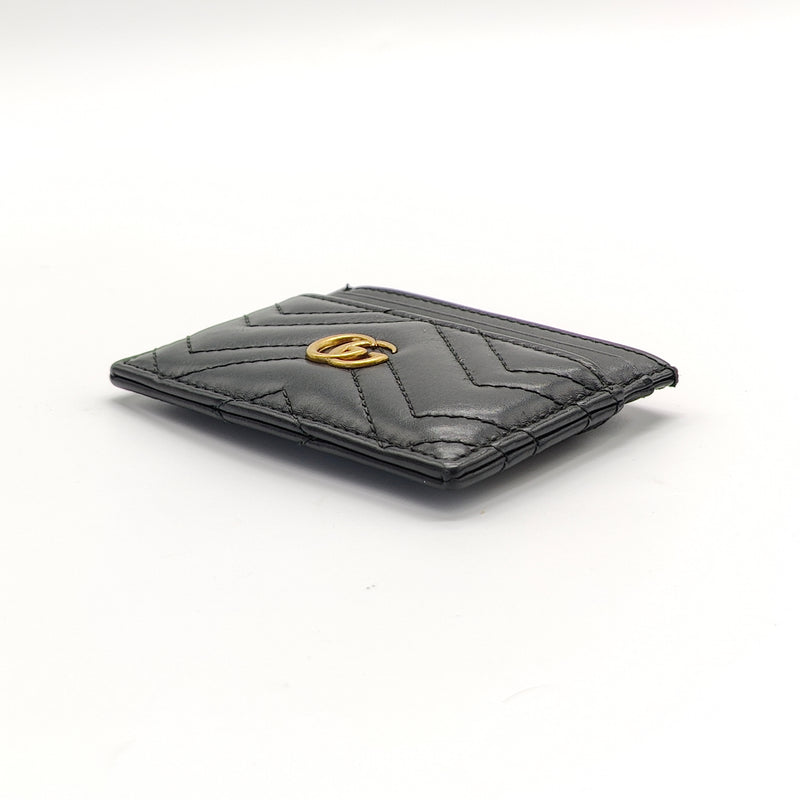 GG Marmont Card Holder Diagonal Quilted Leather