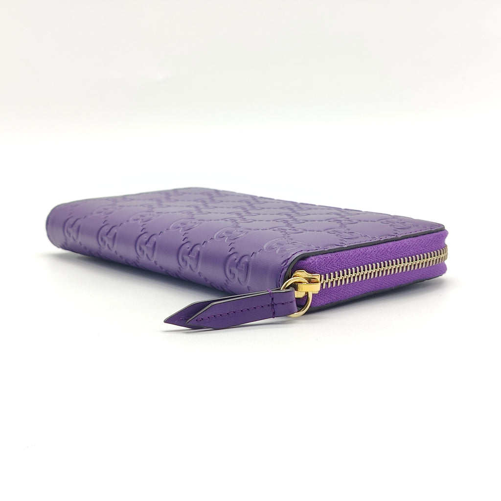 Signature Zip Around Wallet Guccissima Leather
