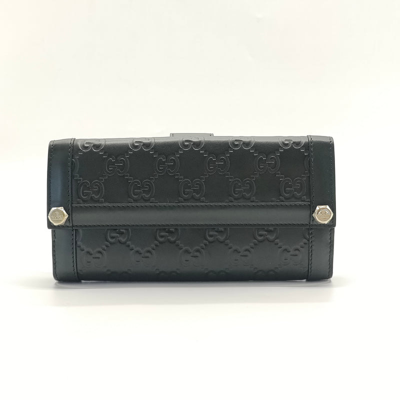 Black Guccissima Continental Wallet