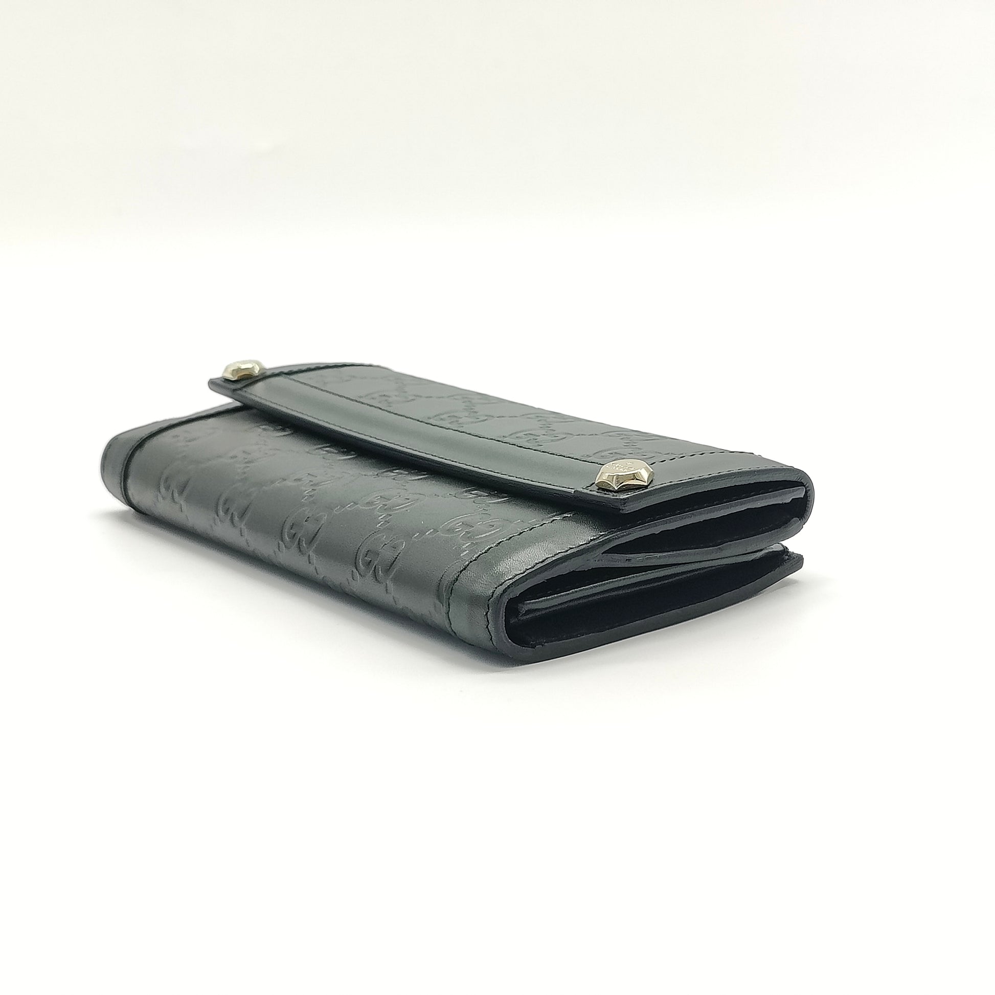 Black Guccissima Continental Wallet