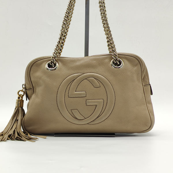 Soho Chain Zipped Shoulder Bag Leather Small