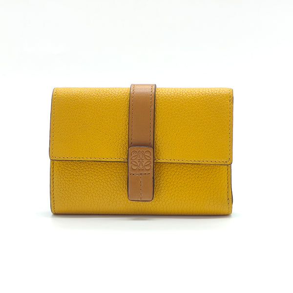 Yellow Leather Tri-Fold Wallet