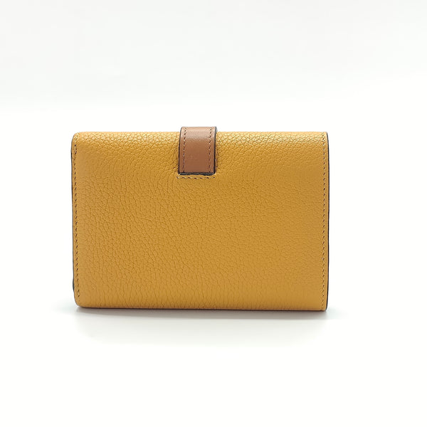 Yellow Leather Tri-Fold Wallet