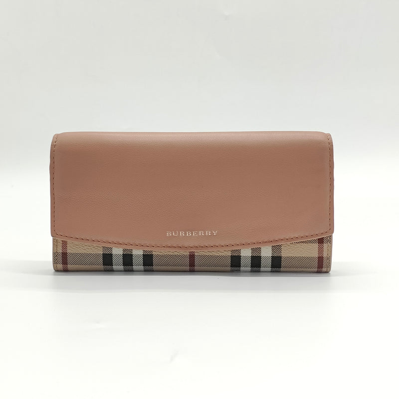 Porter Continental Wallet Leather and House Check Canvas Long