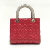 Lambskin Cannage Medium Tri-Color Lady Dior Fuchsia