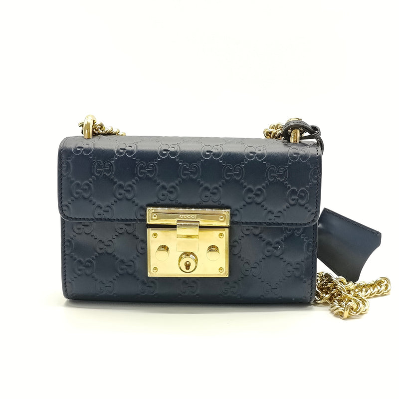 Guccissima Small Padlock Shoulder Bag Black