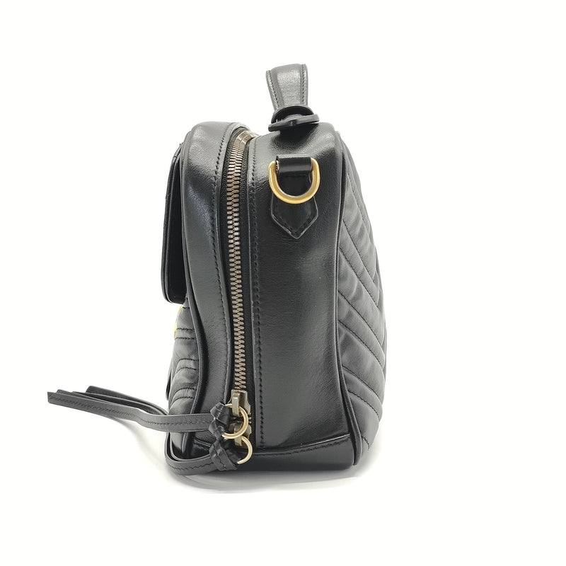 GG Marmont Zip Around Camera Bag Matelasse Leather