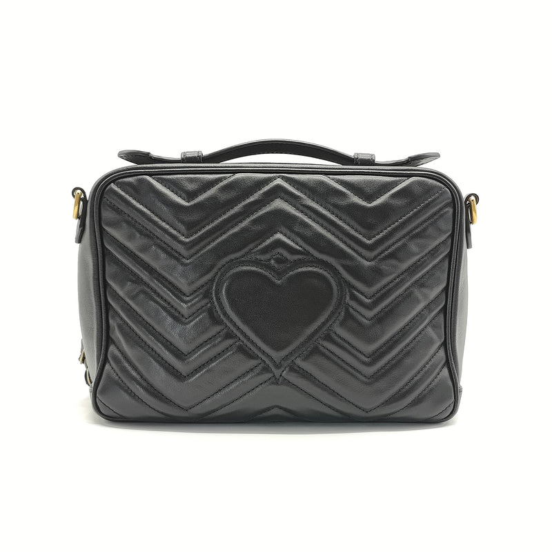 GG Marmont Zip Around Camera Bag Matelasse Leather