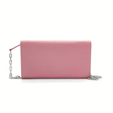 Wallet on Chain Saffiano Leather with Metal Detail