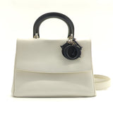 Smooth Calfskin Bi-Color Small Be Dior Flap White Black