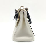 Smooth Calfskin Bi-Color Small Be Dior Flap White Black