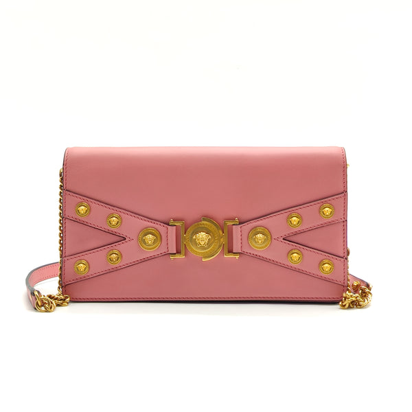 Calfskin Medallion Tribute Crossbody Pink