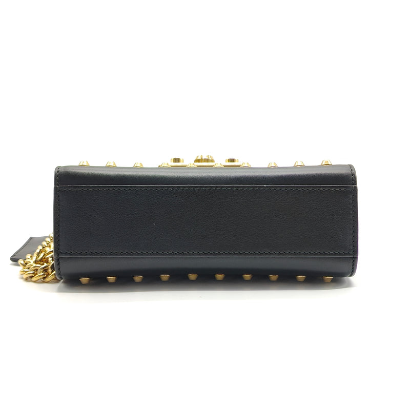 Pearly Padlock Shoulder Bag Studded Leather Small