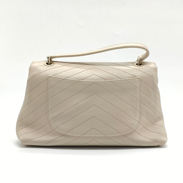 Chevron Chic Top Handle Bag Chevron Calfskin with Elaphe Medium