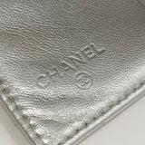 Metallic Lambskin Quilted Flap Card Holder Wallet