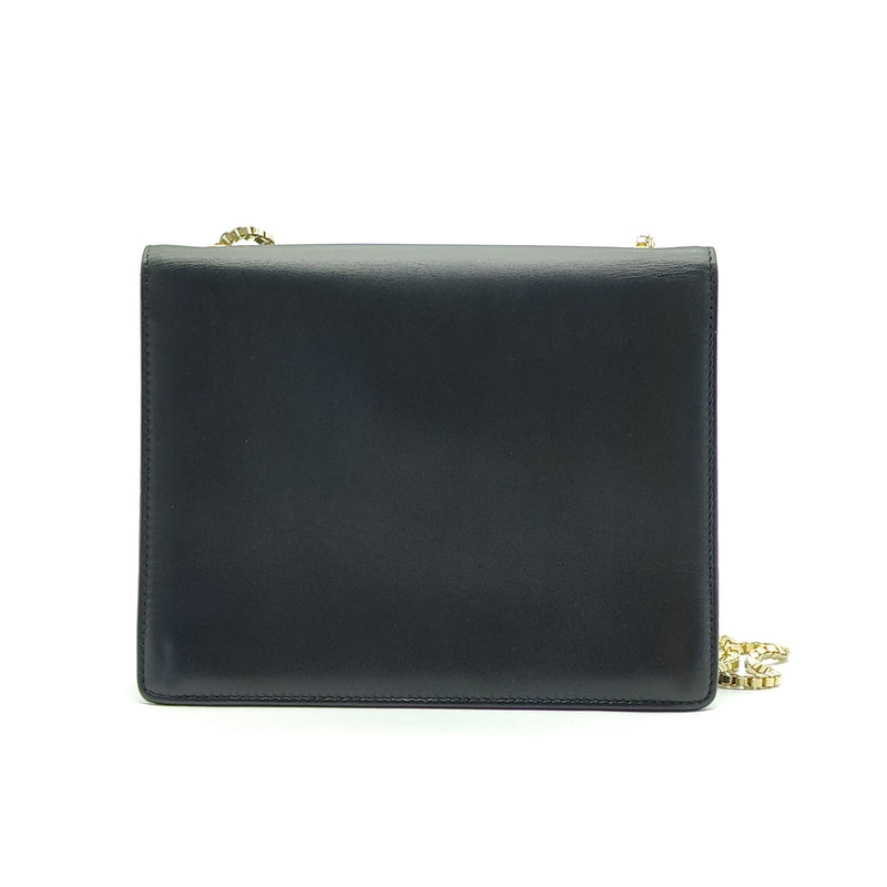 Calfskin Thalia Flap Shoulder Bag Black