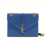 Classic Monogram Envelope Satchel Matelasse Chevron Leather