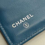 Blue Quilted Caviar Leather Classic Flap Wallet