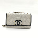 Filigree Flap Bag Quilted Caviar Medium