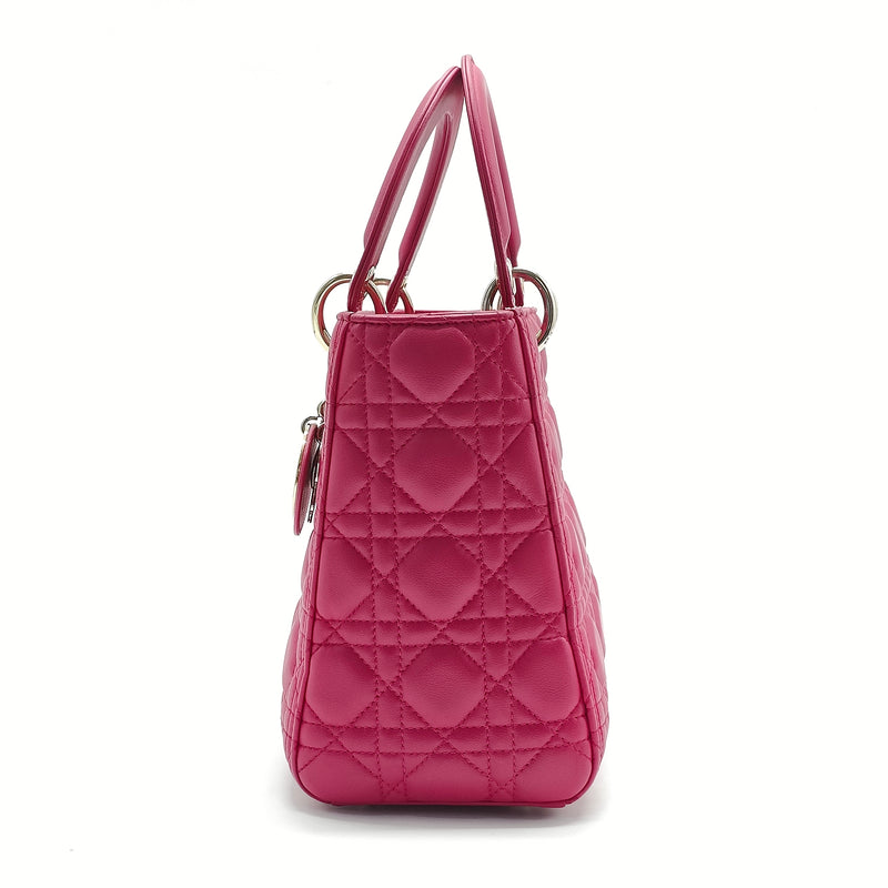 Christian Dior  Lambskin Cannage Medium Lady Dior Pink