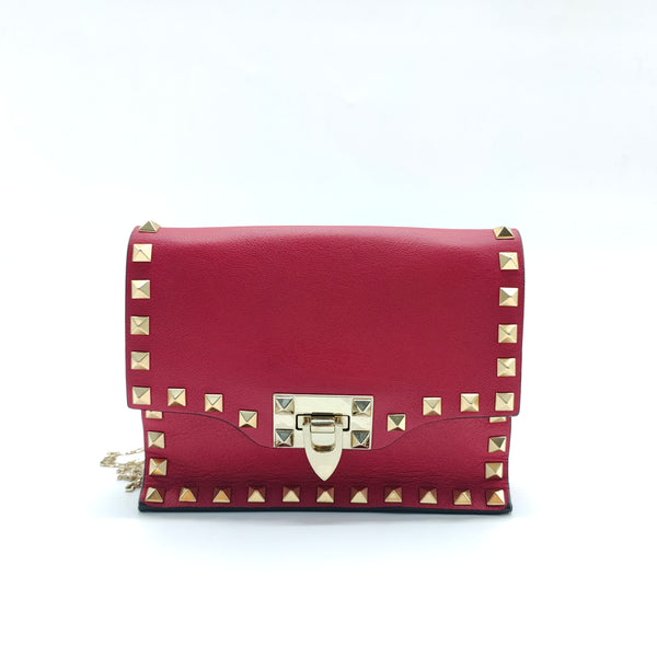 Rockstud Flip Lock Flap Bag Leather Small