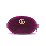 Velvet Matelasse GG Marmont Belt Bag 75 30 Fuchsia Violet Cyclamen