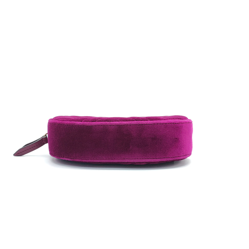 Velvet Matelasse GG Marmont Belt Bag 75 30 Fuchsia Violet Cyclamen