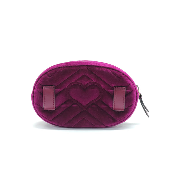 Velvet Matelasse GG Marmont Belt Bag 75 30 Fuchsia Violet Cyclamen