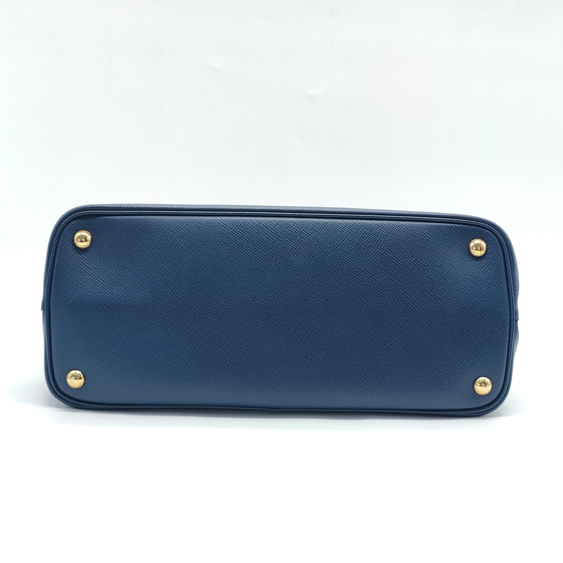 Saffiano Cuir Small Double Bag Ink Blue Fire Engine Red