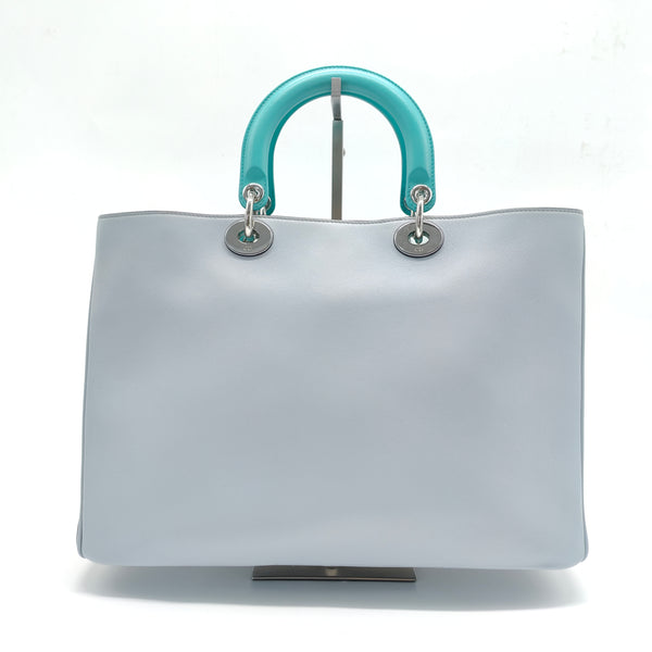 Grey/Blue Leather Lady Dior Tote