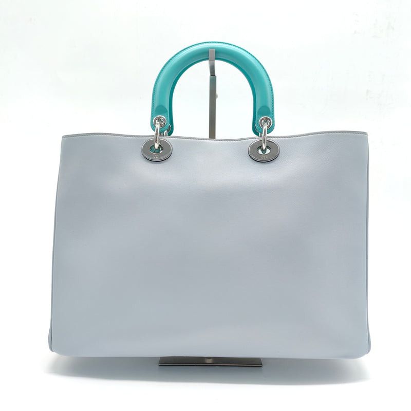 Grey/Blue Leather Lady Dior Tote