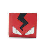 Vitello Elite Flamingo Lightning Monster Eyes Bi-Fold Wallet Rosso White Black